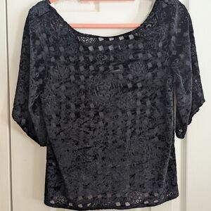Elegant Black Lace Women's Top